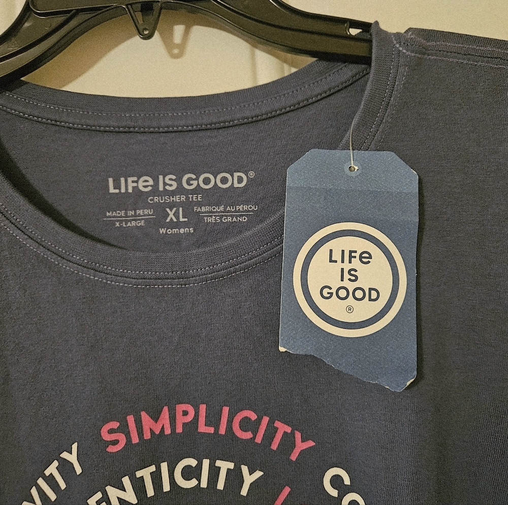 Life is Good Blue Graphic T-Shirt - Picture 6 of 10